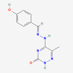 molecular formula C11H11N5O2 B7740211 4-Hydroxybenzaldehyde (6-methyl-3-oxo-2,3-dihydro-1,2,4-triazin-5-yl)hydrazone 