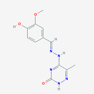 5-[(2E)-2-(4-hydroxy-3-methoxybenzylidene)hydrazinyl]-6-methyl-1,2,4-triazin-3-ol