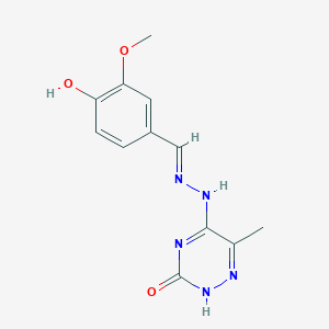 molecular formula C12H13N5O3 B7740212 5-[(2E)-2-(4-hydroxy-3-methoxybenzylidene)hydrazinyl]-6-methyl-1,2,4-triazin-3-ol CAS No. 307506-65-6