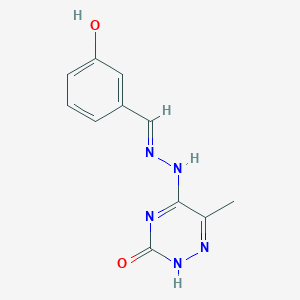 molecular formula C11H11N5O2 B7740219 5-[(2E)-2-(3-hydroxybenzylidene)hydrazinyl]-6-methyl-1,2,4-triazin-3(2H)-one 