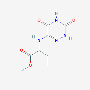 molecular formula C8H12N4O4 B7740226 methyl 2-[(3,5-dioxo-2H-1,2,4-triazin-6-yl)amino]butanoate 
