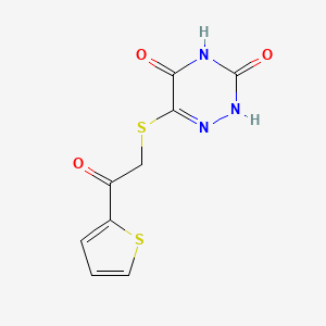 molecular formula C9H7N3O3S2 B7740242 6-(2-oxo-2-thiophen-2-ylethyl)sulfanyl-2H-1,2,4-triazine-3,5-dione 