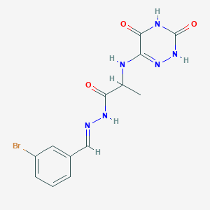 molecular formula C13H13BrN6O3 B7740259 N-[(E)-(3-bromophenyl)methylideneamino]-2-[(3,5-dioxo-2H-1,2,4-triazin-6-yl)amino]propanamide 