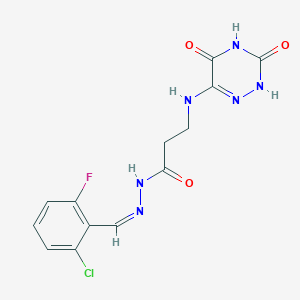 N-[(Z)-(2-chloro-6-fluorophenyl)methylideneamino]-3-[(3,5-dioxo-2H-1,2,4-triazin-6-yl)amino]propanamide