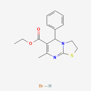 molecular formula C16H19BrN2O2S B7740287 ethyl 7-methyl-5-phenyl-3,5-dihydro-2H-[1,3]thiazolo[3,2-a]pyrimidine-6-carboxylate;hydrobromide 