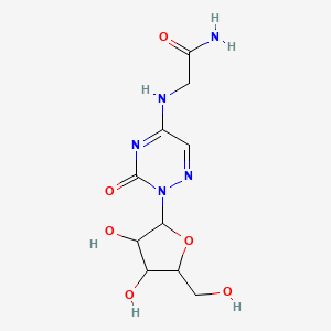 2-((2-((2R,3R,4S,5R)-3,4-dihydroxy-5-(hydroxymethyl)tetrahydrofuran-2-yl)-3-oxo-2,3-dihydro-1,2,4-triazin-5-yl)amino)acetamide