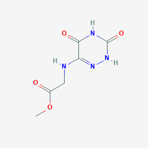 molecular formula C6H8N4O4 B7740305 Methyl (3,5-dihydroxy-1,2,4-triazin-6-yl)glycinate 