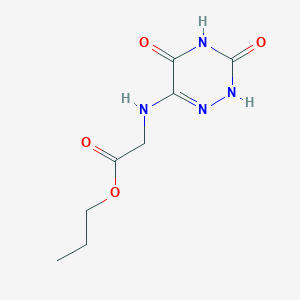 molecular formula C8H12N4O4 B7740309 (3,5-Dioxo-2,3,4,5-tetrahydro-[1,2,4]triazin-6-ylamino)-acetic acid propyl ester 