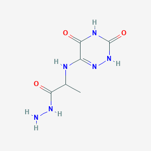 molecular formula C6H10N6O3 B7740349 Propionic acid, 2-(3,5-dioxo-2,3,4,5-tetrahydro-[1,2,4]triazin-6-ylamino)-, hydrazide 