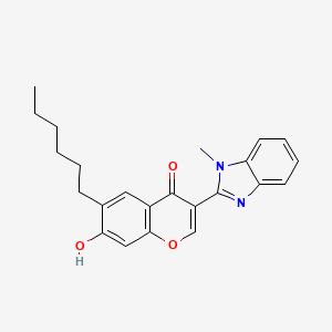 6-Hexyl-7-hydroxy-3-(1-methyl-1H-benzoimidazol-2-YL)-chromen-4-one