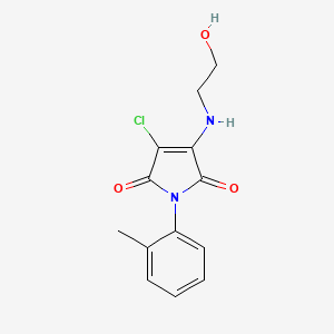 3-chloro-4-[(2-hydroxyethyl)amino]-1-(2-methylphenyl)-1H-pyrrole-2,5-dione