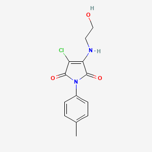 molecular formula C13H13ClN2O3 B7740381 3-Chloro-4-(2-hydroxyethylamino)-1-(4-methylphenyl)pyrrole-2,5-dione 