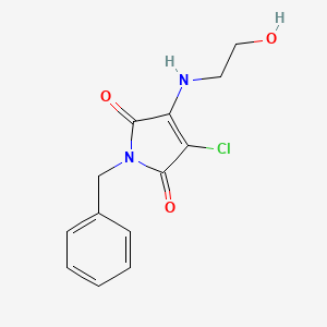 molecular formula C13H13ClN2O3 B7740384 1-Benzyl-3-chloro-4-(2-hydroxyethylamino)pyrrole-2,5-dione 