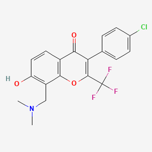 molecular formula C19H15ClF3NO3 B7740396 3-(4-chlorophenyl)-8-[(dimethylamino)methyl]-7-hydroxy-2-(trifluoromethyl)-4H-chromen-4-one 