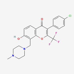 3-(4-chlorophenyl)-7-hydroxy-8-[(4-methyl-1-piperazinyl)methyl]-2-(trifluoromethyl)-4H-chromen-4-one