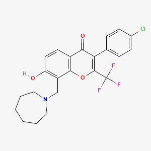 8-(1-azepanylmethyl)-3-(4-chlorophenyl)-7-hydroxy-2-(trifluoromethyl)-4H-chromen-4-one