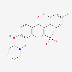 3-(2,4-dichlorophenyl)-7-hydroxy-8-(morpholin-4-ylmethyl)-2-(trifluoromethyl)-4H-chromen-4-one