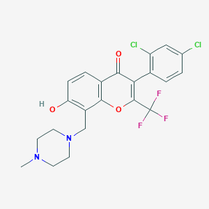 3-(2,4-dichlorophenyl)-7-hydroxy-8-[(4-methylpiperazin-1-yl)methyl]-2-(trifluoromethyl)-4H-chromen-4-one