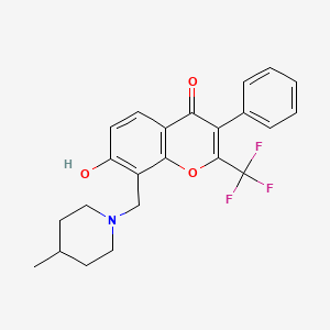 7-hydroxy-8-[(4-methylpiperidin-1-yl)methyl]-3-phenyl-2-(trifluoromethyl)-4H-chromen-4-one