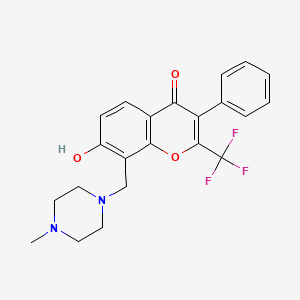 molecular formula C22H21F3N2O3 B7740486 7-hydroxy-8-[(4-methylpiperazin-1-yl)methyl]-3-phenyl-2-(trifluoromethyl)-4H-chromen-4-one 