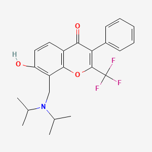molecular formula C23H24F3NO3 B7740492 8-[(dipropan-2-ylamino)methyl]-7-hydroxy-3-phenyl-2-(trifluoromethyl)-4H-chromen-4-one 