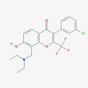 molecular formula C21H19ClF3NO3 B7740525 3-(3-Chlorophenyl)-8-(diethylaminomethyl)-7-hydroxy-2-(trifluoromethyl)chromen-4-one 