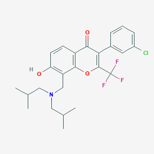 8-[[Bis(2-methylpropyl)amino]methyl]-3-(3-chlorophenyl)-7-hydroxy-2-(trifluoromethyl)chromen-4-one