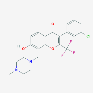 3-(3-chlorophenyl)-7-hydroxy-8-[(4-methylpiperazin-1-yl)methyl]-2-(trifluoromethyl)-4H-chromen-4-one