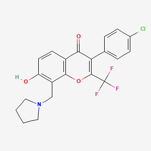 3-(4-chlorophenyl)-7-hydroxy-8-(pyrrolidin-1-ylmethyl)-2-(trifluoromethyl)-4H-chromen-4-one