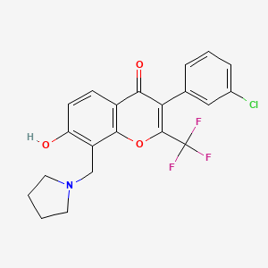 3-(3-Chlorophenyl)-7-hydroxy-8-(pyrrolidin-1-ylmethyl)-2-(trifluoromethyl)chromen-4-one