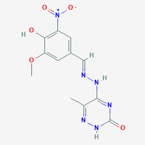 4-Hydroxy-3-methoxy-5-nitrobenzaldehyde (6-methyl-3-oxo-2,3-dihydro-1,2,4-triazin-5-yl)hydrazone