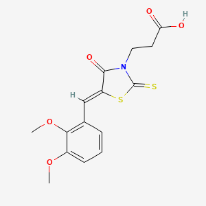 3-[(5Z)-5-(2,3-dimethoxybenzylidene)-4-oxo-2-thioxo-1,3-thiazolidin-3-yl]propanoic acid