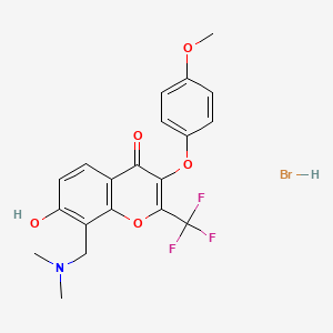 8-[(Dimethylamino)methyl]-7-hydroxy-3-(4-methoxyphenoxy)-2-(trifluoromethyl)chromen-4-one;hydrobromide