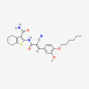 2-[[(E)-2-cyano-3-(4-hexoxy-3-methoxyphenyl)prop-2-enoyl]amino]-4,5,6,7-tetrahydro-1-benzothiophene-3-carboxamide