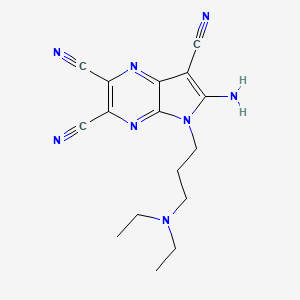 molecular formula C16H18N8 B7740696 6-amino-5-[3-(diethylamino)propyl]-5H-pyrrolo[2,3-b]pyrazine-2,3,7-tricarbonitrile 