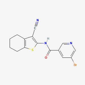 molecular formula C15H12BrN3OS B7740762 5-bromo-N-(3-cyano-4,5,6,7-tetrahydro-1-benzothiophen-2-yl)pyridine-3-carboxamide 