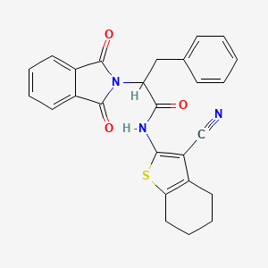 N-(3-cyano-4,5,6,7-tetrahydro-1-benzothiophen-2-yl)-2-(1,3-dioxoisoindol-2-yl)-3-phenylpropanamide