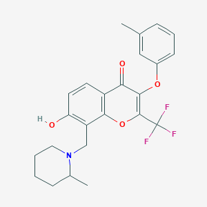 7-hydroxy-3-(3-methylphenoxy)-8-[(2-methylpiperidin-1-yl)methyl]-2-(trifluoromethyl)-4H-chromen-4-one