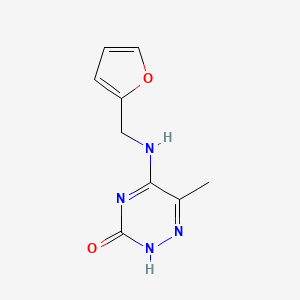 molecular formula C9H10N4O2 B7740817 5-[(Furan-2-ylmethyl)-amino]-6-methyl-2H-[1,2,4]triazin-3-one 