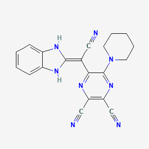 5-[Cyano(1,3-dihydrobenzimidazol-2-ylidene)methyl]-6-piperidin-1-ylpyrazine-2,3-dicarbonitrile