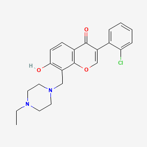 molecular formula C22H23ClN2O3 B7740860 3-(2-chlorophenyl)-8-[(4-ethylpiperazin-1-yl)methyl]-7-hydroxy-4H-chromen-4-one 