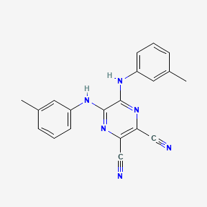 molecular formula C20H16N6 B7740891 5,6-Bis(3-methylanilino)pyrazine-2,3-dicarbonitrile 