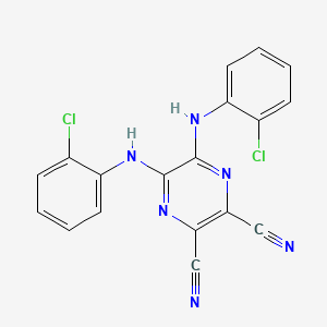 molecular formula C18H10Cl2N6 B7740905 5,6-Bis((2-chlorophenyl)amino)pyrazine-2,3-dicarbonitrile 