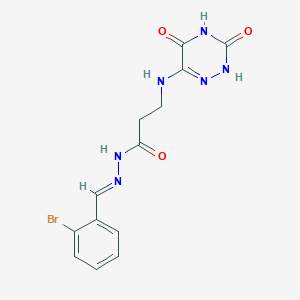 molecular formula C13H13BrN6O3 B7740927 (E)-N'-(2-bromobenzylidene)-3-((3,5-dioxo-2,3,4,5-tetrahydro-1,2,4-triazin-6-yl)amino)propanehydrazide 