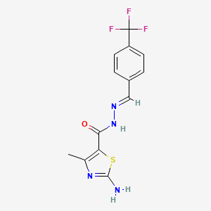 molecular formula C13H11F3N4OS B7740965 2-amino-4-methyl-N-[(E)-[4-(trifluoromethyl)phenyl]methylideneamino]-1,3-thiazole-5-carboxamide 