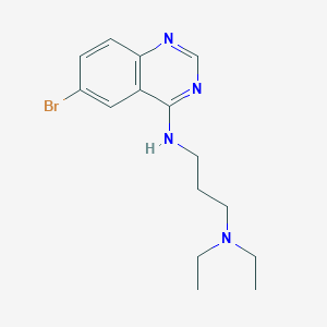 molecular formula C15H21BrN4 B7741023 N4-(3-diethylaminopropyl)-6-bromo-4-quinazolinamine 6-bromo-4-quinazolinyl(3-diethylaminopropyl)amine 