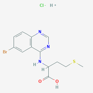 molecular formula C13H15BrClN3O2S B7741038 2-[(6-Bromoquinazolin-4-yl)amino]-4-methylsulfanylbutanoic acid;hydron;chloride 