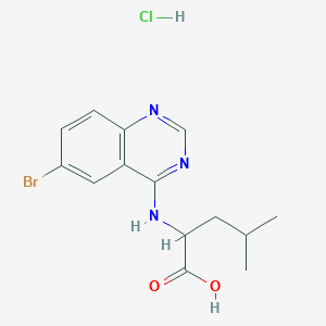 molecular formula C14H17BrClN3O2 B7741042 2-[(6-Bromoquinazolin-4-yl)amino]-4-methylpentanoic acid hydrochloride 