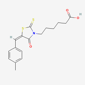 molecular formula C17H19NO3S2 B7741062 6-[5-(4-Methyl-benzylidene)-4-oxo-2-thioxo-thiazolidin-3-yl]-hexanoic acid 