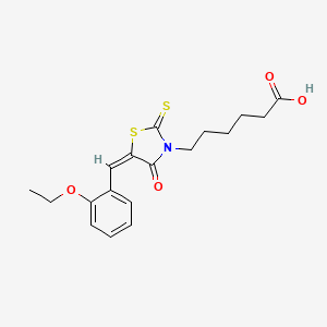molecular formula C18H21NO4S2 B7741068 6-[5-(2-Ethoxy-benzylidene)-4-oxo-2-thioxo-thiazolidin-3-yl]-hexanoic acid 